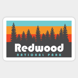Redwood National Park California Retro Vintage Trees Sticker